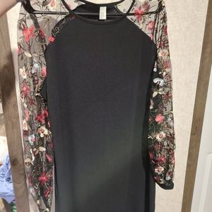 DIDK Mesh Long Sleeve pullover dress